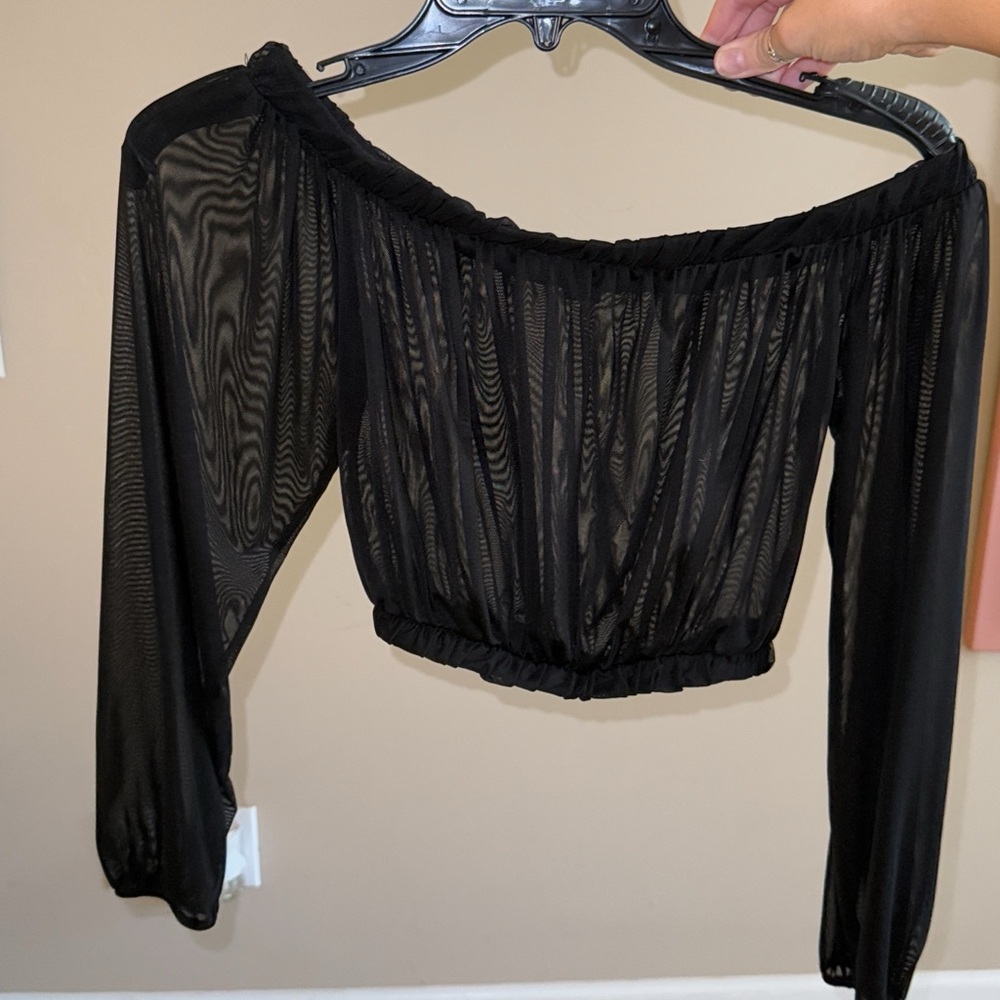 Black Sheer off shoulder top